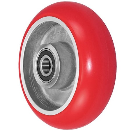 Durastar Wheel, 6X2 Polyurethane, Aluminum (Donut, Red), 75 Shore A Durometer, H 620DUSA63R